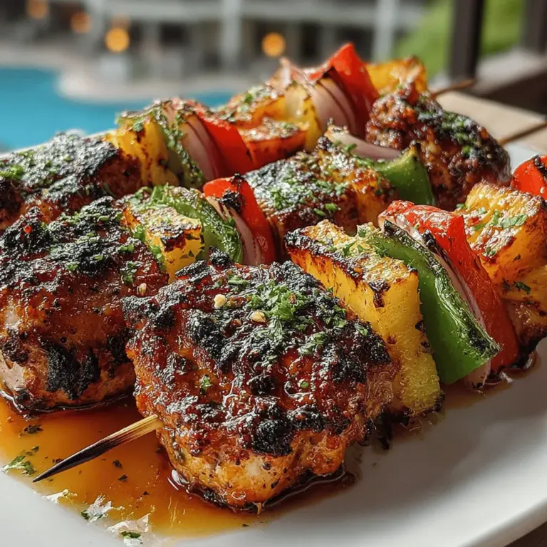 As the warm days of summer approach, thoughts naturally turn to outdoor gatherings and the tantalizing aromas of grilled food wafting through the air. One dish that perfectly embodies the vibrant flavors of this season is Tropical Paradise Pineapple Chicken Kebabs. This recipe is a delightful fusion of succulent chicken, juicy pineapple, and colorful vegetables, creating a dish that is as visually appealing as it is delicious. Whether you're hosting a backyard barbecue, planning a family dinner, or simply looking for a quick weeknight meal, these kebabs are not only easy to prepare but also packed with essential nutrients and exotic tastes that transport you straight to a tropical paradise.