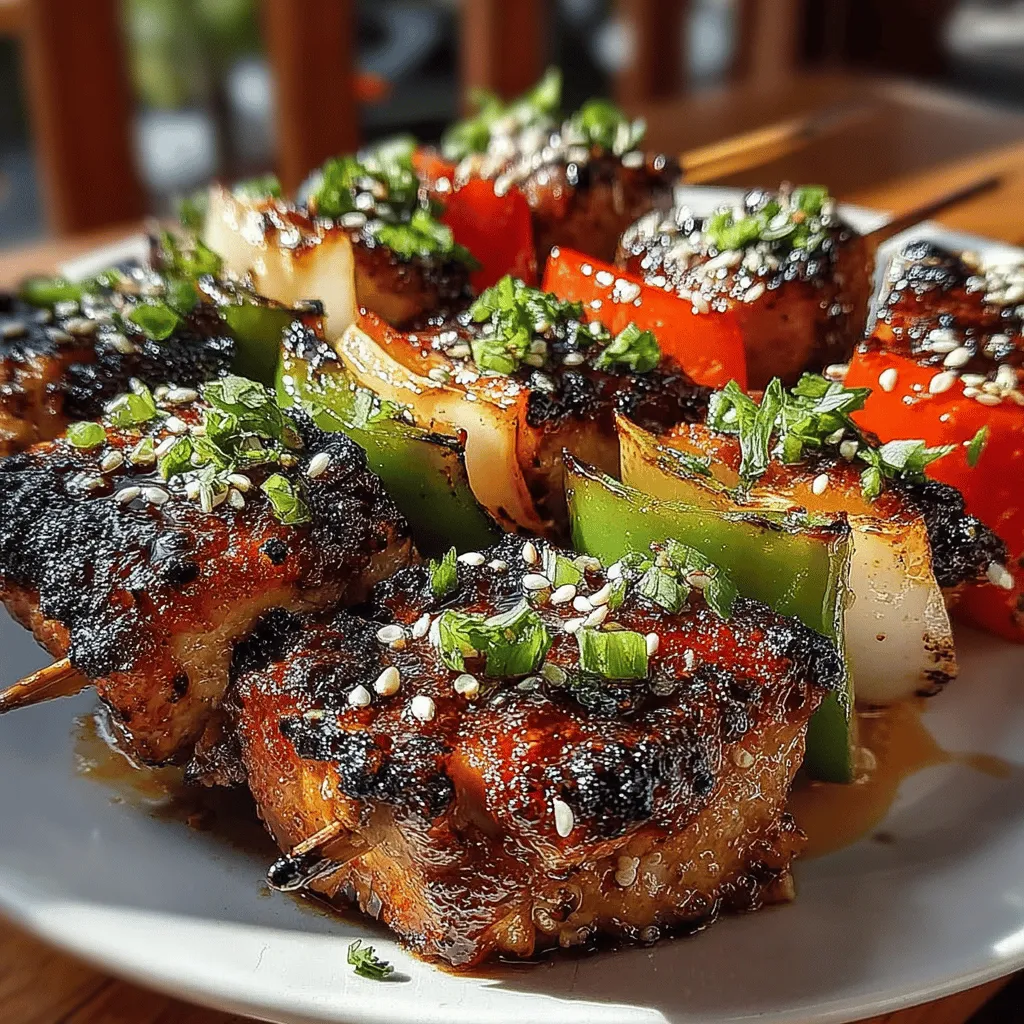 Grilled teriyaki chicken skewers have become a beloved dish, celebrated for their enticing combination of rich, savory flavors and the charred goodness that only comes from grilling. This recipe offers a delightful way to savor a healthy and satisfying meal, making it perfect for a variety of occasions—from family gatherings and barbecues to a simple weeknight dinner. The tender, juicy chicken thighs, marinated in a savory teriyaki sauce, paired with vibrant vegetables, promise to impress both family and friends alike.