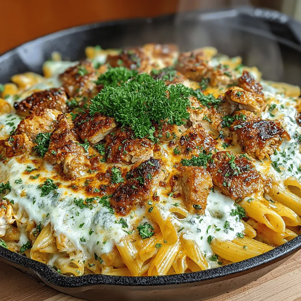 The Buffalo Chicken Jalapeño Pasta Skillet is a deliciously bold dish that brings together the classic flavors of Buffalo chicken with the comfort of a creamy pasta. This dish is not just a meal; it's a culinary experience that combines heat, richness, and a medley of textures, all in one pan. With its spicy kick from jalapeños and the tangy zing of Buffalo sauce, it's a dish that promises to satisfy your cravings while being quick and easy to prepare.