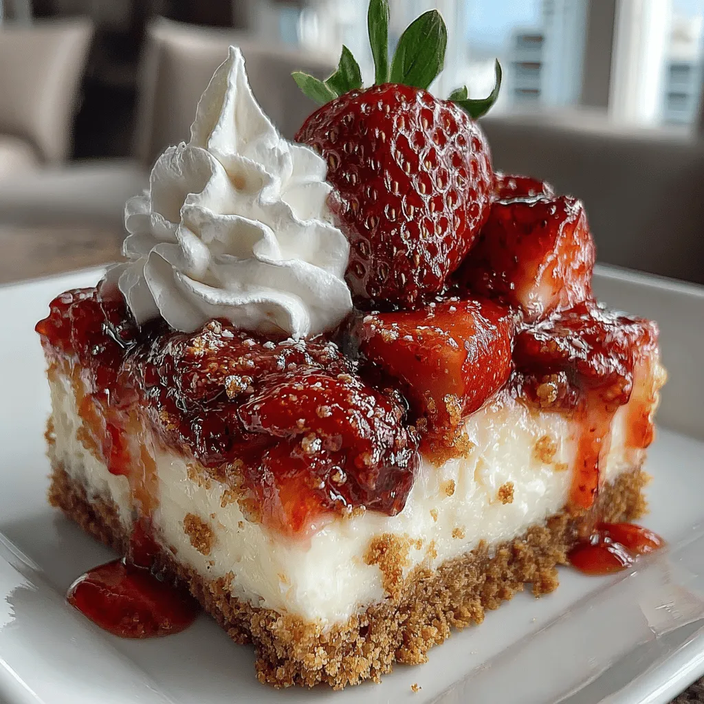 Indulging in a delightful dessert doesn't always require an oven, especially when it comes to these No-Bake Strawberry Bliss Cheesecake Bars. Perfect for warm summer days or any time you crave a refreshing treat, these bars combine a creamy cheesecake filling with a luscious fresh strawberry layer, all resting on a buttery graham cracker crust. Not only do they satisfy the sweet tooth, but they also offer a lightness that makes them a favorite for gatherings, picnics, or simply a sweet end to a summer meal. In this article, we will delve into the world of no-bake desserts, focusing on this easy-to-follow recipe that marries simplicity with flavor, making it suitable for any occasion.