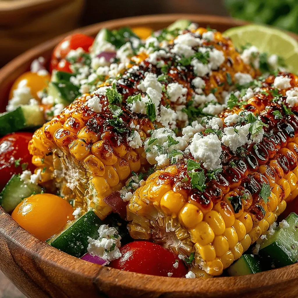 Grilled Corn Salad with Feta & Herbs is a vibrant and refreshing dish that perfectly encapsulates the essence of summer. As the days grow longer and the sun shines brighter, this salad becomes a staple for outdoor gatherings, barbecues, and picnics. Its appeal lies not only in its colorful presentation but also in the delightful combination of flavors and textures it offers. The sweetness of freshly grilled corn melds beautifully with the tanginess of feta cheese, while a medley of fresh herbs elevates the dish to new heights.