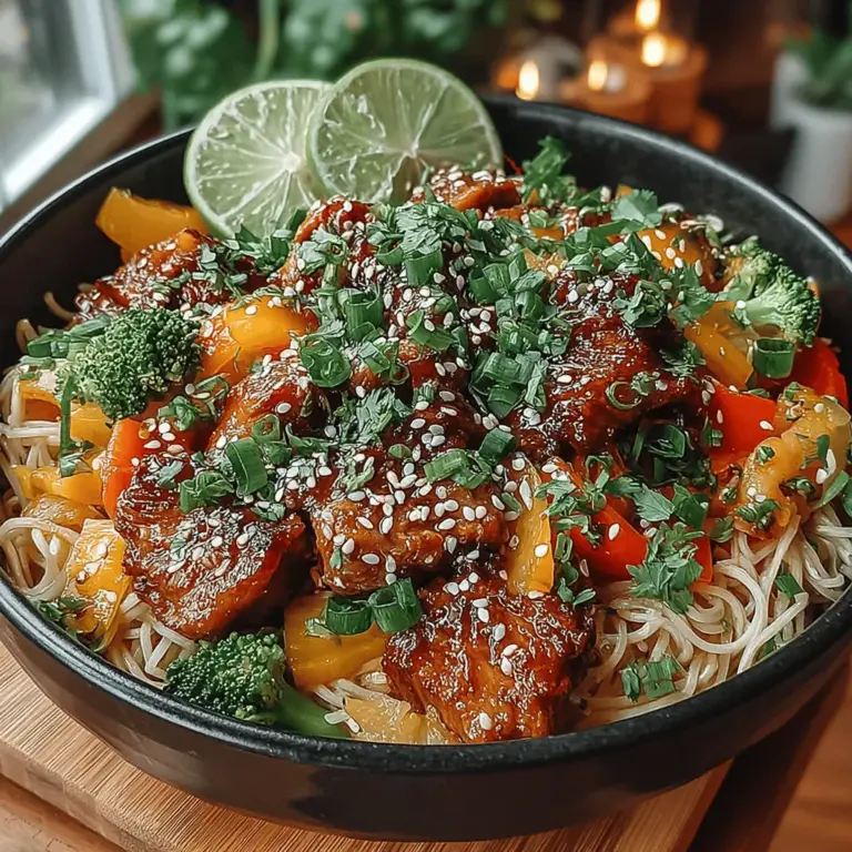 To create the perfect Sticky Sesame Chicken and Noodle Bowl, it's essential to understand the role of each ingredient in the recipe. Each element contributes to the overall flavor profile and nutritional value, making this dish both wholesome and delicious.