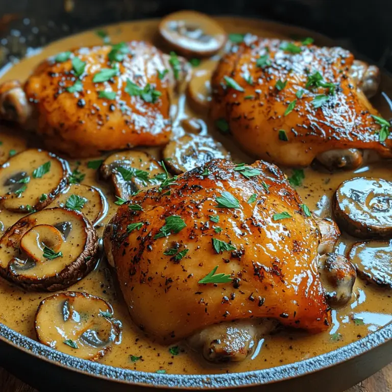 When it comes to creating a memorable meal that brings family and friends together, few dishes rival the richness and heartiness of Savory Creamy Mushroom Chicken Thighs. This dish combines succulent chicken thighs with the earthy flavors of mushrooms and a luxuriously creamy sauce, making it a perfect centerpiece for family dinners or special occasions. The combination of tender meat, aromatic herbs, and a velvety sauce creates a symphony of flavors that is both comforting and satisfying.