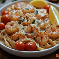 When it comes to pasta dishes that tantalize the taste buds and create lasting memories, Velvety Shrimp Fettuccine Delight stands out as a true masterpiece. This dish is a harmonious blend of succulent shrimp, perfectly cooked fettuccine, and a rich, creamy sauce that promises to delight the senses. Whether you’re looking to impress at a dinner party, enjoy a cozy weeknight meal, or set the stage for a romantic evening, this recipe is versatile enough to suit any occasion.