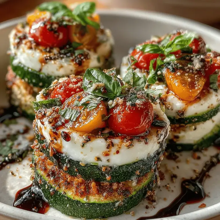 Grilled Zucchini Caprese Stackers are a delightful twist on the classic Caprese salad, seamlessly blending the fresh flavors of summer into a healthy and visually appealing dish. This recipe elevates the traditional Caprese by incorporating grilled zucchini as a hearty base, which pairs beautifully with ripe tomatoes and creamy mozzarella. Not only does this dish tantalize your taste buds, but it also serves as a stunning centerpiece for any gathering, making it an excellent choice for entertaining or a simple weeknight meal. In this article, we will delve into the essential ingredients that make up this dish, as well as provide step-by-step preparation instructions to help you recreate this culinary delight in your own kitchen.