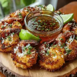 When it comes to appetizers that impress, few dishes can compete with Golden Coconut Shrimp paired with a zesty Chili Honey Dip. This recipe is a harmonious blend of crispy textures and enticing flavors, making it a perfect choice for gatherings, parties, or even a cozy night in. As the shrimp fry to golden perfection, they develop a delightful crunch that contrasts beautifully with the sweet and spicy dip—a combination that tantalizes the taste buds and leaves guests reaching for more.