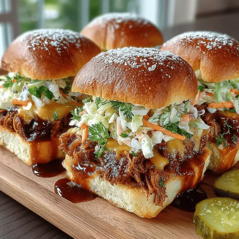 Pulled pork sliders have carved a niche for themselves as a beloved staple in gatherings, barbecues, and family dinners. Their irresistible combination of smoky, sweet flavors paired with a crunchy coleslaw makes them a favorite choice for any occasion. Whether it's game day or a casual Sunday dinner, these sliders are sure to impress your guests and family alike. The beauty of this dish lies not only in its taste but also in its ease of preparation. Utilizing a slow cooker allows you to infuse the pork with rich flavors while ensuring it achieves the perfect tenderness that makes pulled pork so desirable.