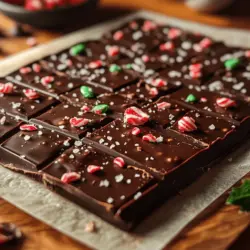 Minty Dark Chocolate Bark is not only a delectable treat but also a celebration of the refreshing and indulgent combination of flavors. This simple yet sophisticated dessert has gained immense popularity for its ease of preparation and its ability to satisfy a sweet tooth while offering a hint of cooling mint. Whether enjoyed as an after-dinner treat, a thoughtful gift, or a festive holiday snack, this chocolate bark is versatile enough to suit any occasion.