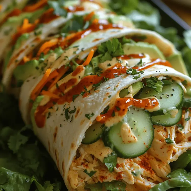 The presentation of your Spicy Sriracha Chicken Wraps can enhance the overall dining experience, making it visually appealing and enticing. Here are some effective tips to create an appetizing look: