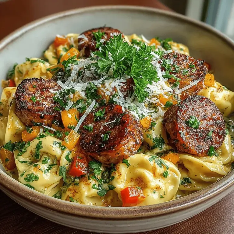 When it comes to weeknight dinners, finding a recipe that strikes the perfect balance between flavor, ease, and satisfaction can sometimes feel like a daunting task. Enter the Spicy Cajun Twist: Creamy Tortellini with Andouille. This dish not only packs a punch of flavor but also brings a delightful fusion of Cajun spices and creamy goodness to your dinner table. It's an ideal choice for those who crave bold tastes yet lead busy lives, allowing you to whip up a satisfying meal in no time.