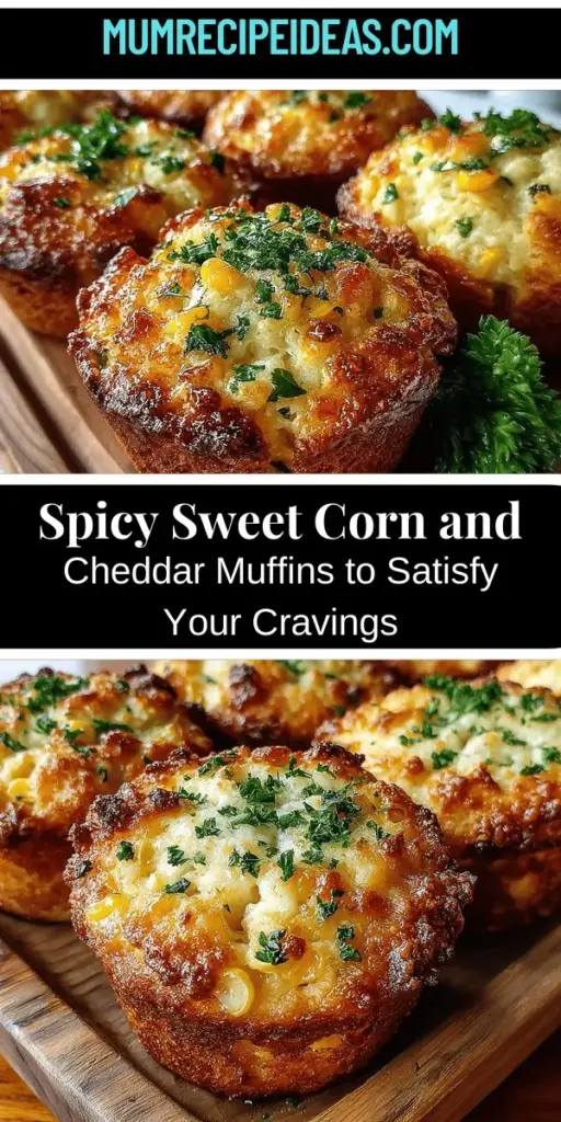 Discover the irresistible flavors of Sweet Corn & Jalapeño Cheddar Muffins! These freshly baked treats combine the sweetness of corn with spicy jalapeños and rich cheddar cheese, creating a delightful blend that's perfect for breakfast, snacks, or as a savory side. With a moist and fluffy texture, plus a golden-brown crust, these muffins are not only delicious but visually appealing too. Perfect for any occasion, bring comfort and excitement to your table with this delicious recipe!