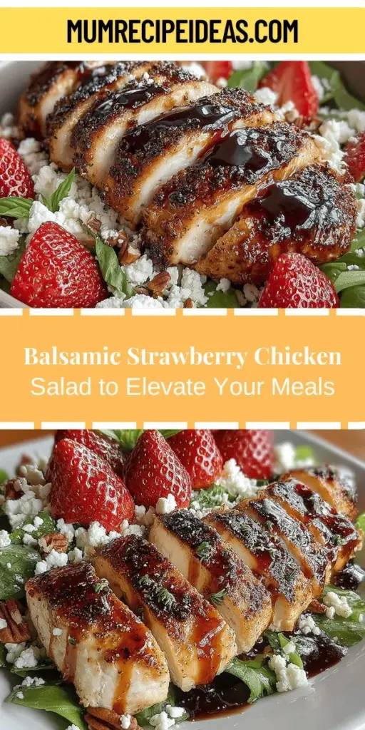 Discover the vibrant and delicious Balsamic Roasted Strawberry Chicken Salad, a perfect blend of sweet and savory flavors. This stunning dish features roasted strawberries, grilled chicken, and mixed greens, all drizzled with a tangy balsamic glaze. Ideal for lunch, picnics, or dinner parties, it showcases the beauty of seasonal ingredients. Packed with protein, vitamins, and antioxidants, this salad is not just tasty but also a nutritious choice for a healthy lifestyle. Enjoy a delightful culinary experience with every bite!