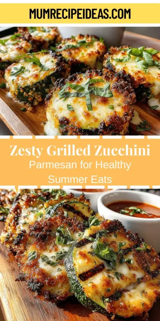 Get ready to elevate your summer barbecue with Zesty Grilled Zucchini Parmesan, a delicious and healthy side dish that's perfect for any outdoor gathering. This versatile recipe highlights the natural flavors of zucchini, which is not only low in calories but also packed with nutrients like vitamin C and potassium. With simple ingredients and easy preparation, you can impress your guests with beautifully grilled zucchini topped with melty Parmesan. Discover the joy of grilling while savoring this vibrant dish that adds a flavorful twist to your meals. Ideal for pairing with grilled meats or serving as part of a delightful vegetarian spread, Zesty Grilled Zucchini Parmesan is a must-try this summer!