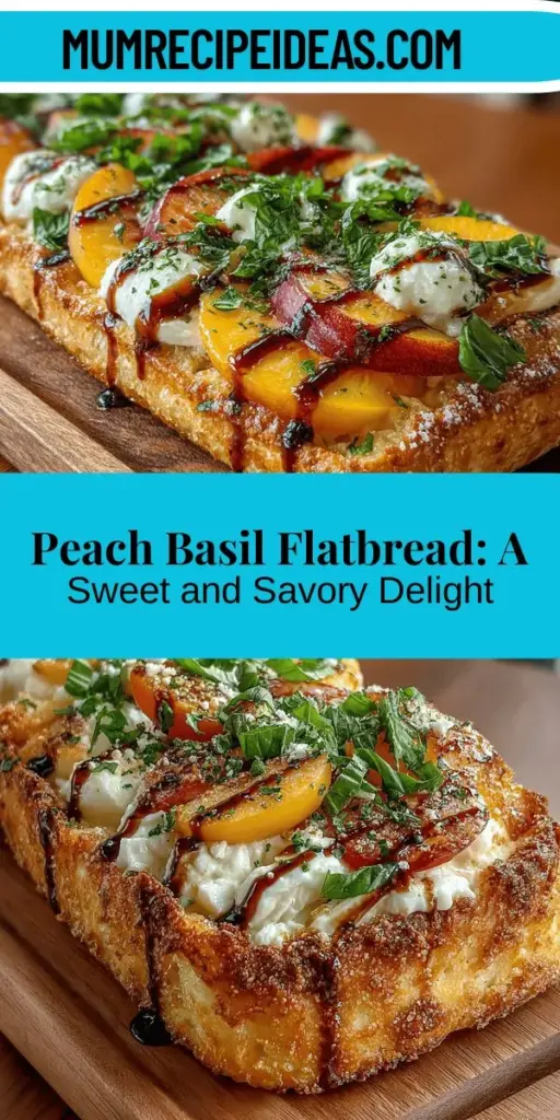 Discover the deliciousness of Peach & Basil Flatbread, a perfect blend of sweet peaches, creamy mozzarella, and aromatic basil. This simple yet elegant dish is ideal for any occasion, from casual lunches to summer gatherings. The crispy flatbread serves as a delightful base for vibrant toppings, making it visually appealing and flavorful. Explore its versatility with fresh ingredients and customize it to your liking. Elevate your dining experience with this refreshing summer treat!