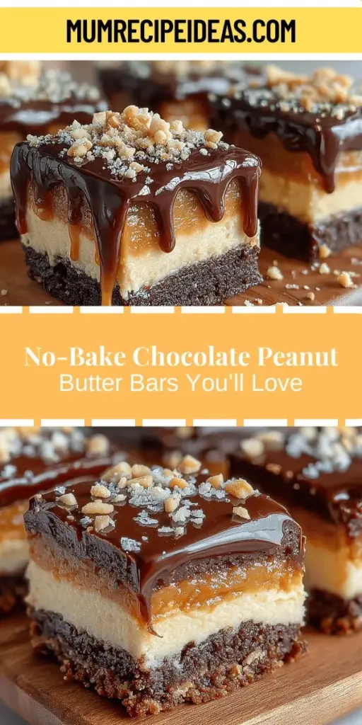 Looking for a delicious and easy dessert? Try making Decadent No-Bake Chocolate Peanut Butter Bars! These irresistible treats combine the rich flavors of chocolate and creamy peanut butter with a crunchy graham cracker base. Perfect for busy days, they require no baking and come together in just a few simple steps. Great for parties, picnics, or a quick sweet fix, these bars are sure to impress everyone. Discover how to create these tasty delights today!