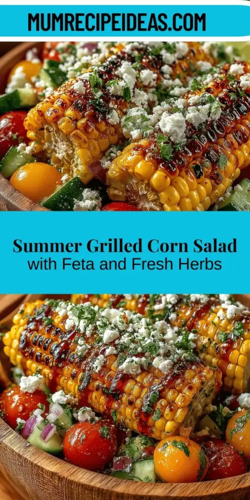 Elevate your summer gatherings with a vibrant Grilled Corn Salad with Feta & Herbs. This refreshing dish combines sweet, smoky grilled corn with tangy feta cheese and a mix of colorful vegetables like juicy cherry tomatoes and crisp cucumbers. Fresh herbs add layers of flavor, making this salad a perfect side for barbecues and picnics. Discover how to create this delightful blend of textures and tastes that celebrates seasonal produce and communal dining. Enjoy the essence of summer in every bite!