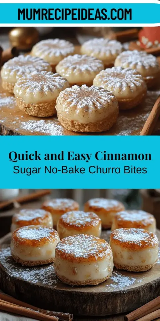 Discover the joy of making Cinnamon Sugar No-Bake Churro Bites, delicious bite-sized treats that capture the classic flavor of churros without the need for baking! Perfect for busy schedules, these easy-to-make desserts blend graham cracker crumbs, cinnamon, and sugar into a delightful, crunchy coating. They're ideal for any occasion, whether you're hosting a party or just satisfying a sweet craving. Enjoy these fun, customizable treats with family and friends!