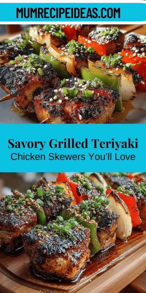 Elevate your outdoor dining with savory grilled teriyaki chicken skewers! This recipe combines tender chicken thighs marinated in a delicious homemade teriyaki sauce with colorful vegetables for a healthy, satisfying meal. Perfect for family gatherings or weeknight dinners, these skewers are easy to prepare and full of rich flavor. Discover tips for marinating, grilling, and serving that will impress your friends and family every time! Enjoy the vibrant tastes of this delightful dish.