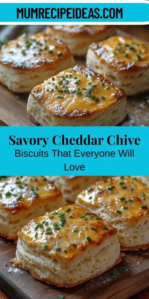 Discover the mouthwatering delight of Savory Cheddar Chive Biscuits! This Southern classic combines sharp cheddar cheese with fresh chives for a flavorful treat perfect for breakfast, snacks, or as a side. Packed with protein and essential vitamins, these versatile biscuits are easy to make and can be customized with your favorite additions. Enjoy their flaky texture and rich taste while elevating any meal, from soups to brunch. Perfect for sharing with family and friends!