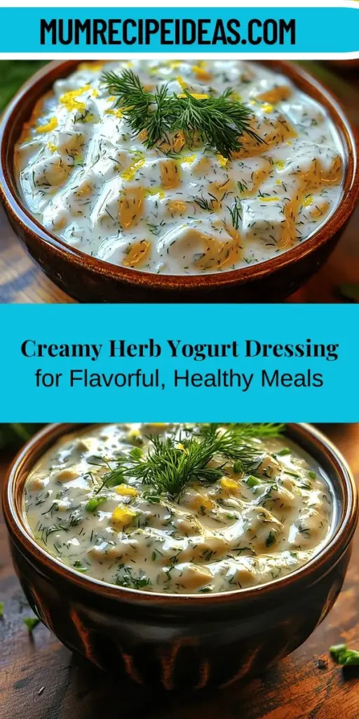 Discover the delicious world of homemade creamy herb yogurt dressing, a versatile addition to elevate any dish while keeping it healthy. This dressing combines protein-rich Greek yogurt with fresh herbs, tangy lemon juice, and a hint of garlic, creating a perfect balance of flavors. Use it to enhance salads, serve as a dip, or complement grilled meats. Enjoy the satisfaction of controlling your ingredients and savoring rich, guilt-free flavors in your meals!