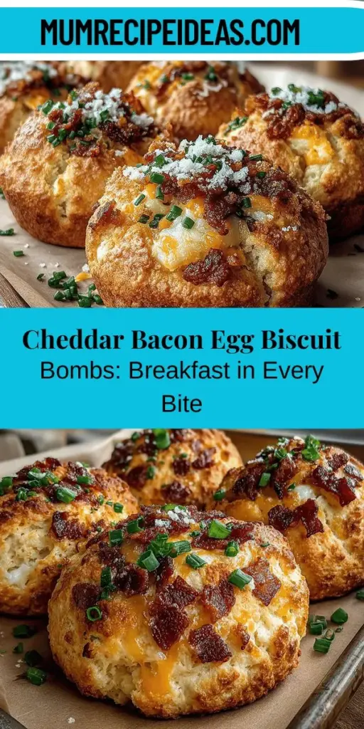 Discover the ultimate breakfast treat with Cheddar Bacon Egg Biscuit Bombs! These delicious, portable pastries combine sharp cheddar, crispy bacon, and fluffy scrambled eggs all wrapped in a flaky biscuit shell. Perfect for family brunches or a quick snack, this recipe is easy to follow and requires minimal prep. Elevate your breakfast game and impress your guests with a delightful flavor explosion that's sure to become a favorite in your home. Get ready to indulge!