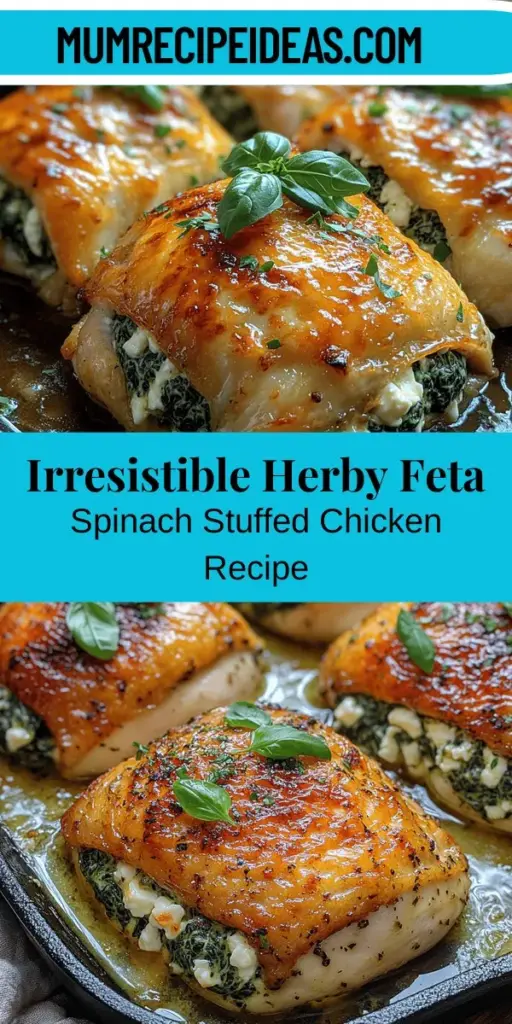 Discover the deliciousness of Herby Feta Spinach Stuffed Chicken, a dish that marries flavor and nutrition with elegance. This recipe features juicy chicken breasts filled with a savory mix of fresh spinach, creamy feta, and fragrant herbs. Perfect for special occasions or cozy weeknight dinners, it's easy to customize for various dietary preferences. Learn how to make this culinary masterpiece and enjoy a wholesome meal that brings joy to your dining experience.