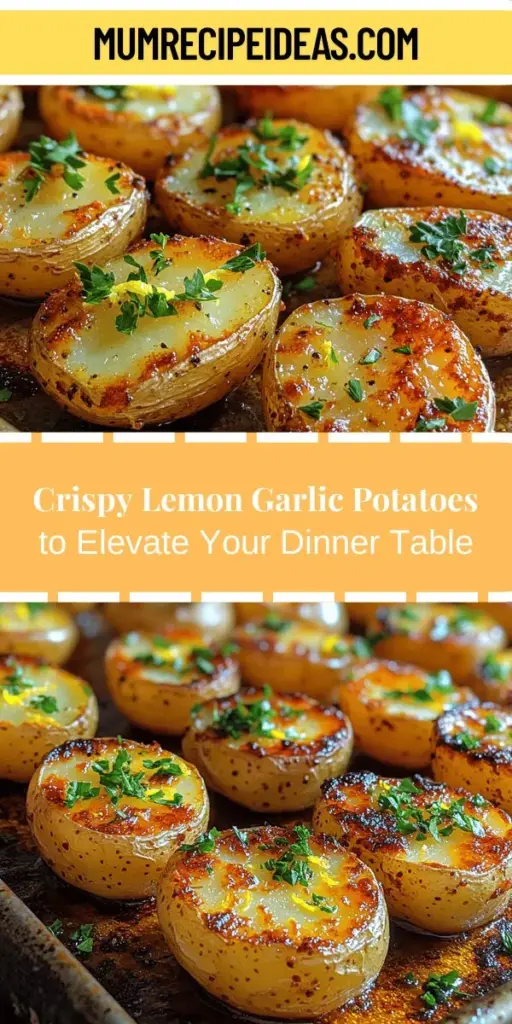 Discover the vibrant flavors of Zesty Crispy Lemon Garlic Potatoes, a dish that elevates the humble potato to new heights. With a delightful crunch and a burst of zesty lemon and aromatic garlic, these roasted potatoes are perfect for any occasion, from family dinners to casual gatherings. Easy to prepare and packed with nutrition, this recipe is sure to impress your guests and satisfy your cravings. Bring joy to your table with this mouthwatering side dish!