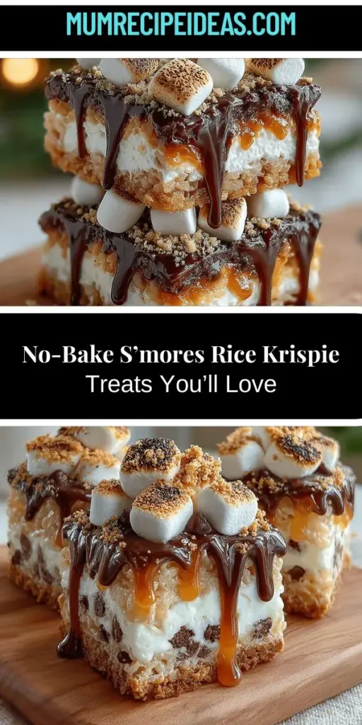 Discover the joy of making No-Bake S’mores Rice Krispie Treats, the perfect indulgent dessert for any occasion. These easy-to-prepare treats combine nostalgic flavors of classic S’mores with the crispy goodness of Rice Krispie cereal, all without turning on the oven. With just a few simple ingredients, you can create a delightful, gooey, and crunchy dessert that’s perfect for summer gatherings or cozy nights at home. Enjoy a sweet treat that’s fun to make and even better to eat!