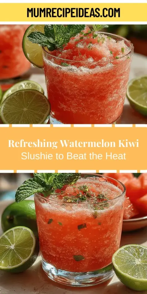 Beat the summer heat with Chilly Watermelon Kiwi Bliss, a refreshing slushie that combines the juicy sweetness of watermelon with the zesty tang of kiwi. This vibrant drink is not only delicious but also packed with nutritional benefits, like vitamins A and C from watermelon and high fiber content from kiwi. Follow our simple recipe to whip up this icy treat, perfect for parties or a cool afternoon pick-me-up. Embrace summer flavors and enjoy a delightful sip of bliss!