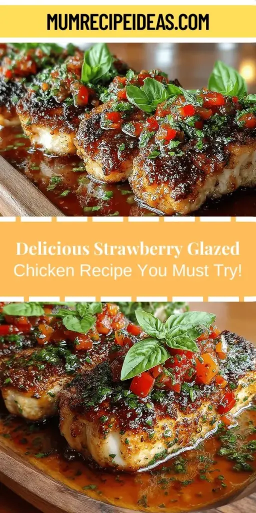 Discover the delightful flavors of Strawberry Glazed Chicken, a perfect blend of sweet and savory that elevates your meal to new heights. This easy-to-follow recipe features juicy strawberries, tender chicken, and a tangy glaze, making it ideal for any occasion. Packed with nutritious ingredients like fresh herbs and balsamic vinegar, this dish not only tantalizes your taste buds but also promotes healthy eating. Impress your guests with this vibrant and delicious meal that’s sure to become a favorite.