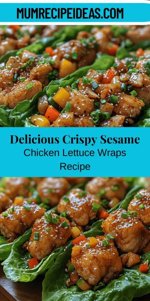 Discover the delicious and healthy world of Crispy Sesame Chicken Lettuce Wraps! These flavorful delights combine tender chicken thighs, vibrant vegetables, and a medley of savory sauces, all wrapped in crisp lettuce leaves. Perfect for a quick weeknight meal or an impressive appetizer, they offer a unique crunch and satisfying taste. Dive into an easy recipe that promises a nutritious, mouthwatering experience for any occasion. Enjoy a guilt-free indulgence that everyone will love!