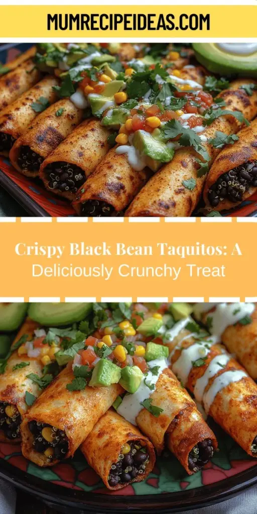 Dive into the delicious world of Crispy Black Bean Taquitos! These flavorful treats are filled with a savory mix of black beans, corn, and spices, offering a satisfying crunch that's perfect for any occasion. Learn the step-by-step process to create your own at home, along with tips on customization to fit your taste and dietary needs. Discover the cultural significance of taquitos and explore serving suggestions that elevate your dish. Enjoy a delightful blend of flavors and textures in every bite!