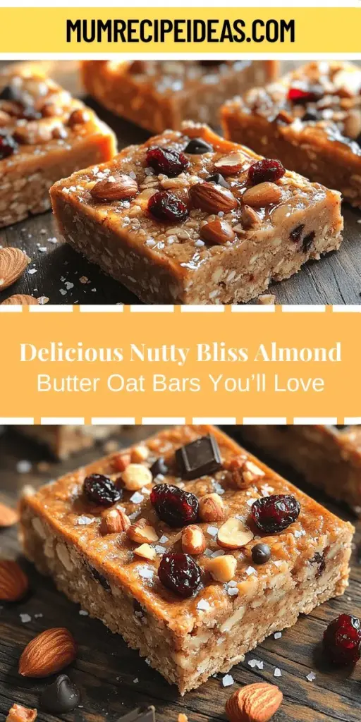 Discover the deliciously nutritious Nutty Bliss Sweet Almond Butter Oat Bars, the perfect snack that satisfies cravings without compromising health. These bars are packed with wholesome ingredients like rolled oats, creamy almond butter, and a mix of fruits and nuts, providing a delightful balance of flavor and texture. Easy to make, they serve as a quick breakfast, workout refuel, or midday pick-me-up. Enjoy a treat that combines taste and health seamlessly!