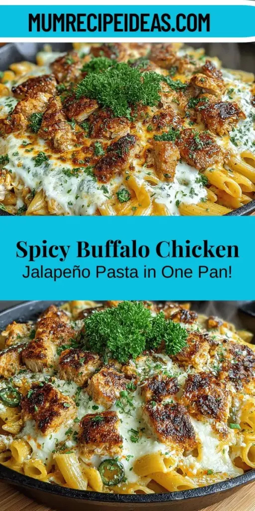 Discover the savory delight of Buffalo Chicken Jalapeño Pasta Skillet, a perfect blend of spicy and creamy flavors that will elevate your weeknight dinners. This one-pan wonder combines tender chicken, zesty jalapeños, and creamy pasta, all ready in under 30 minutes. With just a few ingredients, you can create a dish that's not only satisfying but also easy to clean up. Perfect for gatherings or a cozy night in, this recipe is a must-try for any pasta lover!