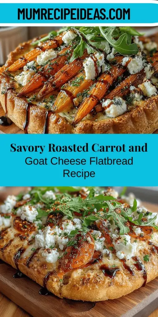 Discover the deliciousness of Roasted Carrot & Goat Cheese Flatbread, a versatile dish that's perfect for any meal. This recipe highlights the natural sweetness of roasted carrots paired with the tangy creaminess of goat cheese on a whole wheat flatbread. Easy to prepare and beautifully presented, it’s great for weeknight dinners or entertaining guests. Each bite is a delightful experience, combining wholesome ingredients with intricate flavors. Enjoy this healthy and satisfying dish that celebrates fresh produce!