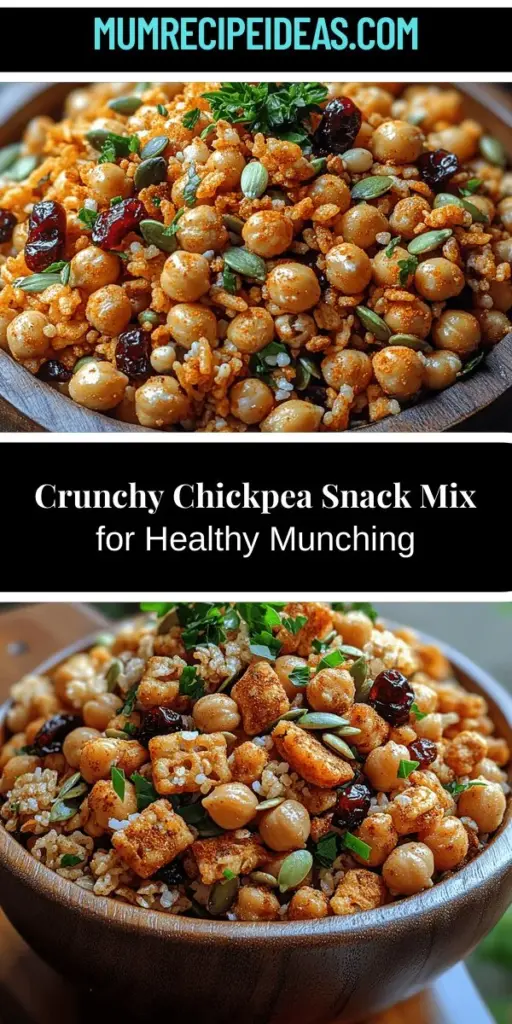 Discover the ultimate Crunchy Chickpea Delight Snack Mix, perfect for satisfying your cravings in a healthy way. This delicious mix features protein-packed chickpeas, crunchy nuts, and an array of spices for a flavor boost. Ideal for movie nights, gatherings, or a mid-day energy fix, this snack is as nutritious as it is tasty. With options to customize and elevate your snacking experience, it’s a nutritious choice the whole family will love!