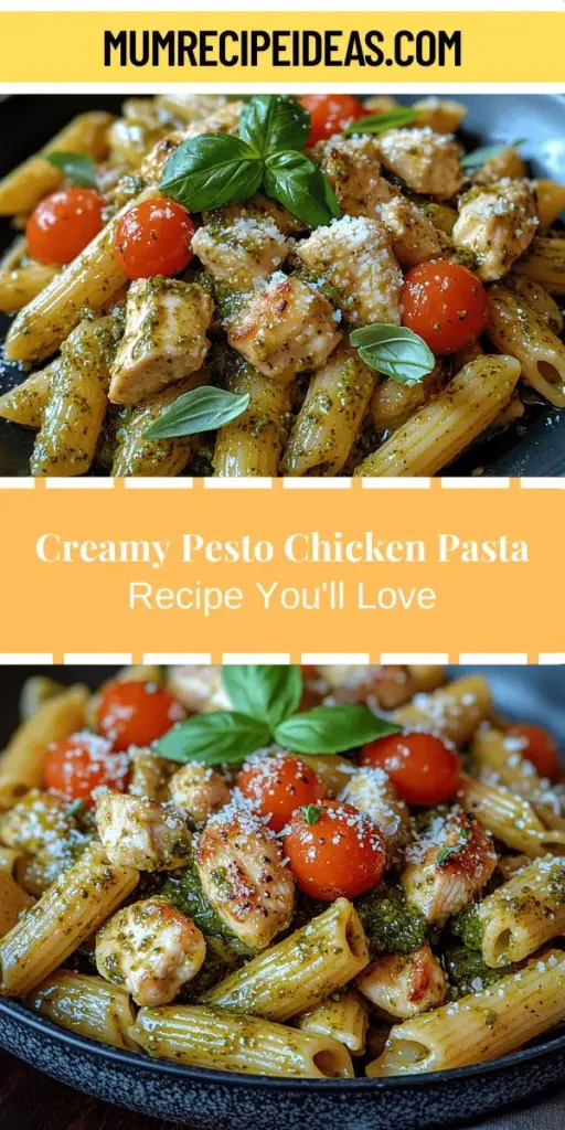 Indulge in the comforting flavors of Creamy Pesto Chicken Pasta, a dish that brings together tender chicken, al dente penne, and a rich, creamy pesto sauce. Perfect for busy weeknights or special gatherings, this recipe is simple enough for novice cooks yet satisfying for all. Featuring fresh ingredients like garlic, cherry tomatoes, and vibrant basil pesto, each bite is a flavorful delight. Discover how to create this culinary experience that elevates any meal.
