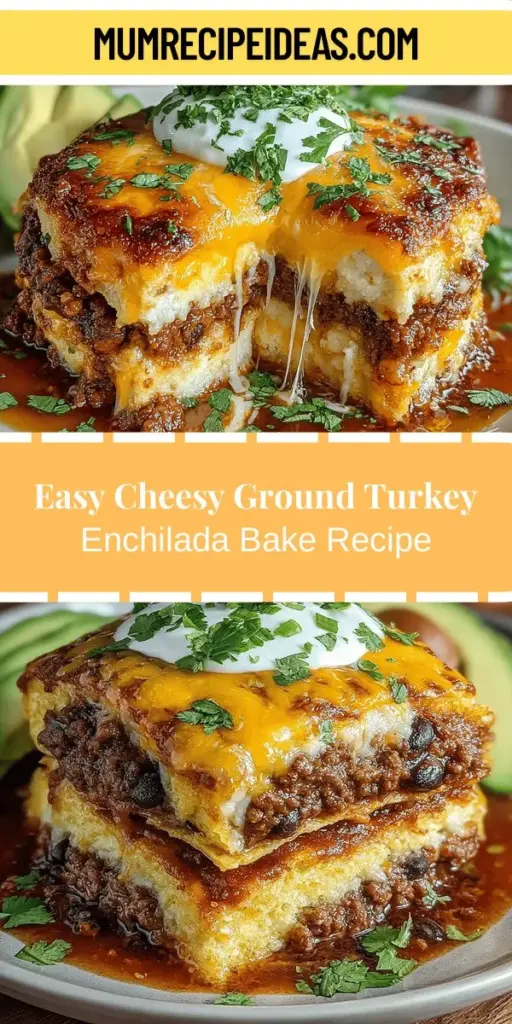 Discover the deliciousness of Cheesy Ground Turkey Enchilada Bake, your new family favorite! This comforting casserole combines lean ground turkey, black beans, and melty cheese, providing a nutritious twist on traditional enchiladas. Perfect for busy weeknights or special gatherings, this dish is easily customizable to suit any palate. Enjoy vibrant flavors, layers of yumminess, and a hearty meal that brings everyone together. Get ready to impress with this satisfying recipe!