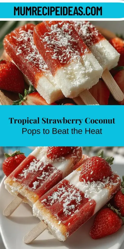 Beat the heat this summer with homemade Frozen Strawberry Coconut Pops! These vibrant, fruity treats blend sweet strawberries and creamy coconut milk for a refreshing snack that's both delicious and nutritious. Packed with antioxidants and healthy fats, they are easy to make and customizable to your taste. Perfect for cooling down on hot days, these pops are a guilt-free indulgence you can enjoy with family and friends. Dive into the tropical bliss today!