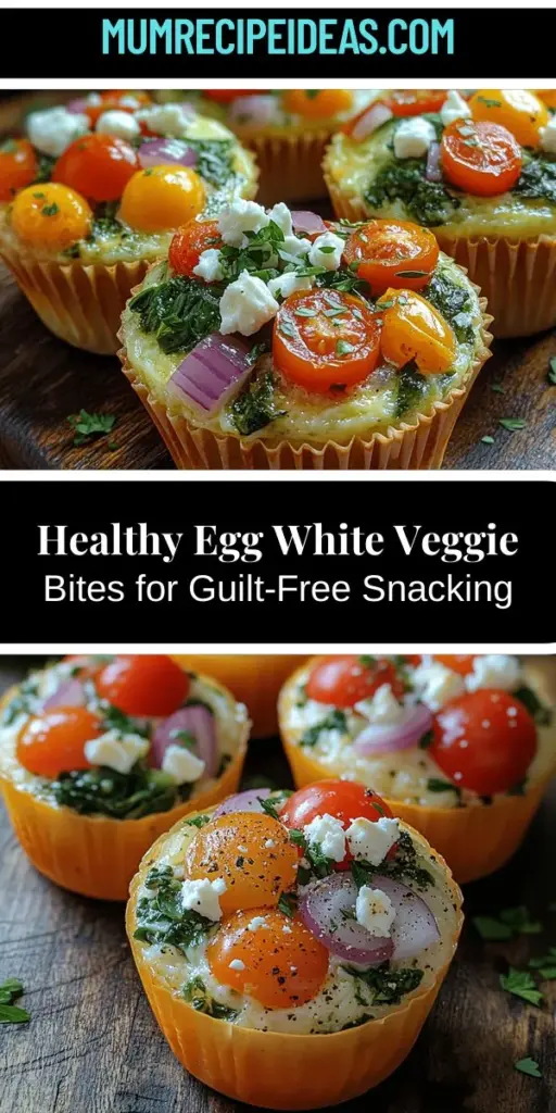 Discover the delicious world of Wholesome Egg White Veggie Bites, a perfect blend of nutrition and flavor! These easy-to-make snacks are loaded with protein-rich egg whites and a medley of fresh vegetables. Ideal for any meal—breakfast, lunch, or a light dinner—these bites are low in calories and high in nutrients, making them a smart choice for health-conscious eaters. Customize with your favorite veggies and enjoy a versatile, guilt-free treat anytime!