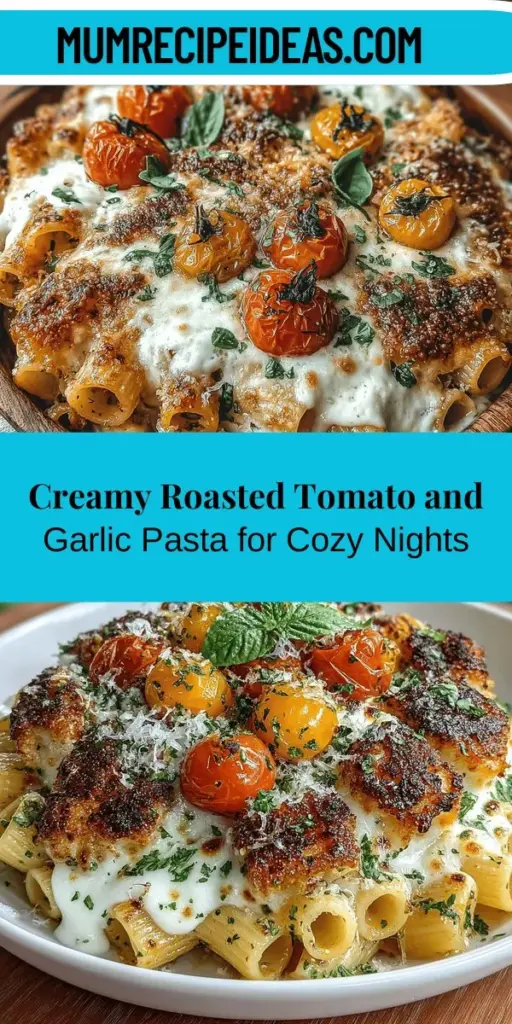 Discover the ultimate comfort dish with our Creamy Roasted Tomato & Garlic Pull-Apart Pasta. This recipe combines the rich flavors of roasted cherry tomatoes and garlic with creamy cheeses and hearty rigatoni, making it perfect for family gatherings or cozy nights in. It's easy to prepare, even for beginners, and delivers a mouthwatering experience that will please everyone at the table. Dive into this delightful pasta dish and create lasting memories with every bite.