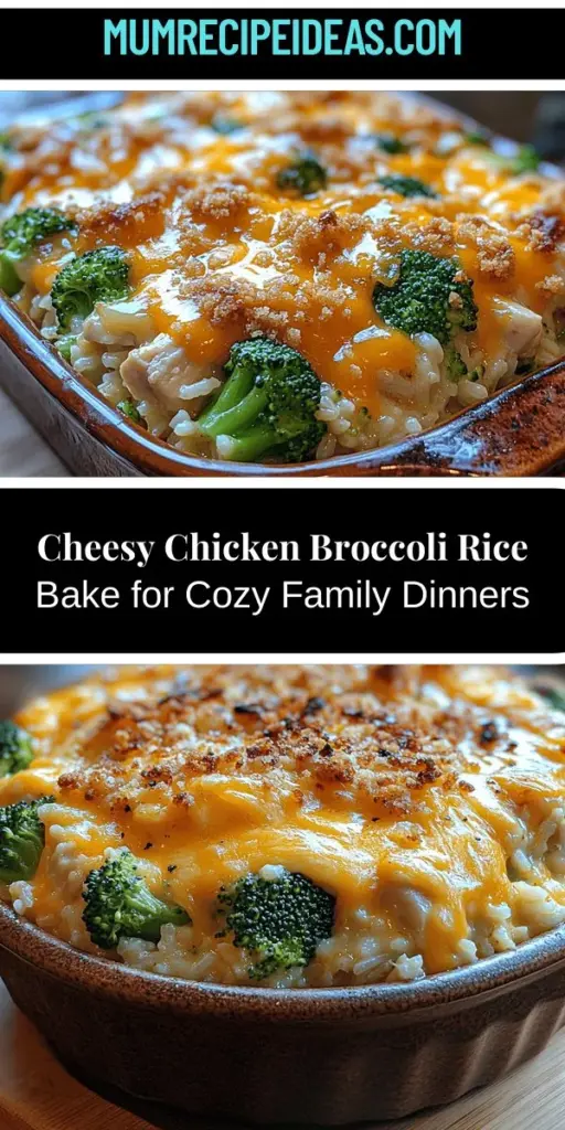 Discover the perfect comfort food with this Cheesy Chicken Broccoli Rice Bake. Combining tender chicken, vibrant broccoli, and gooey cheese, all layered over fluffy rice, this one-dish meal is ideal for busy weeknights or family gatherings. With easy preparation and customization options, you can adapt it to suit any dietary preference. Enjoy the heartwarming flavors and effortless cooking that make this bake a beloved staple in your kitchen.