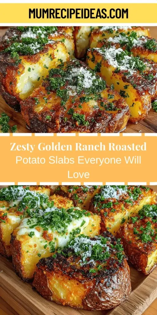 Discover a tasty twist on a classic side dish with Golden Ranch Roasted Potato Slabs. These crispy, fluffy potato slabs are enhanced with zesty ranch seasoning, making them a flavorful addition to any meal. Perfect for busy weeknights or gatherings, they pair beautifully with grilled meats, salads, or even as snacks. With simple ingredients and easy preparation, you can impress your guests with this delicious and visually appealing dish that’s sure to become a family favorite.