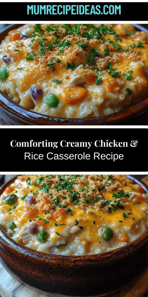 Discover the warmth of home cooking with this Cozy Creamy Chicken & Rice Casserole recipe. Perfect for family dinners or gathering with friends, this dish combines tender chicken, creamy soup, wholesome vegetables, and a topping of melted cheese for an irresistible comfort food experience. Follow our step-by-step guide to create this heartwarming meal, exploring ingredient choices and variations to make it uniquely yours. Experience the joy of sharing this delightful casserole with your loved ones.