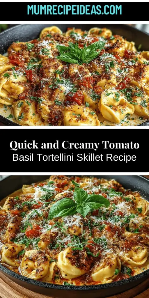Discover the perfect weeknight dinner with the Creamy Tomato Basil Tortellini Skillet. This delightful recipe pairs cheese tortellini with a rich, creamy tomato sauce, making it a favorite for families and busy individuals alike. With fresh ingredients like garlic, diced tomatoes, and aromatic herbs, this dish is easy to prepare and incredibly satisfying. Follow our step-by-step guide to create a comforting meal that will impress everyone at the table. Get ready to enjoy a taste of Italy!