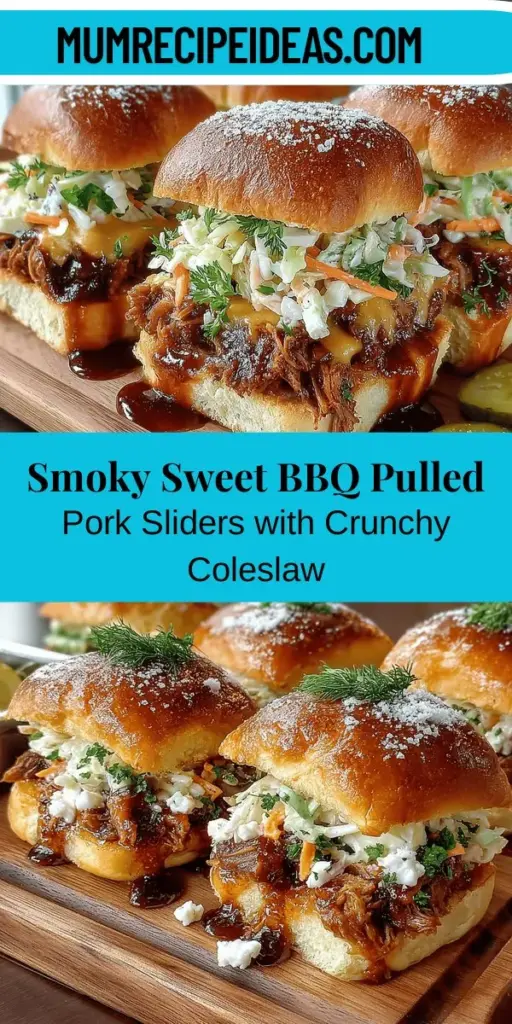 Discover the joy of making Smoky Sweet BBQ Pulled Pork Sliders with Crunchy Coleslaw—perfect for any gathering or casual dinner. This easy recipe utilizes a slow cooker for tender, flavorful pork that shreds effortlessly. Pair the succulent pork with a vibrant, crunchy coleslaw for a delicious contrast in textures. Ideal for game days or family gatherings, these sliders are sure to impress your guests. Get ready to delight your taste buds with this tasty dish!