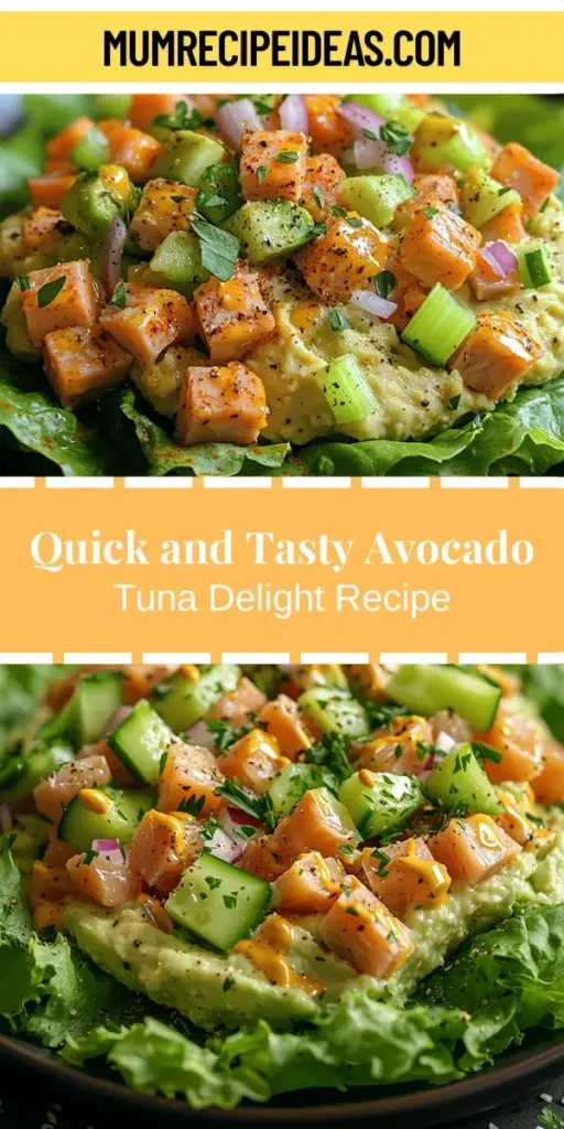 Discover the Avocado Tuna Delight, a simple yet nutritious recipe that blends the creamy goodness of avocado with hearty tuna. Perfect for quick lunches, light dinners, or healthy snacks, this dish packs a punch of heart-healthy fats and high-quality protein, keeping you satisfied and energized. With minimal prep and cooking time, you can enjoy a delicious meal that supports your wellness goals without sacrificing flavor. Try it today for a delightful culinary experience!