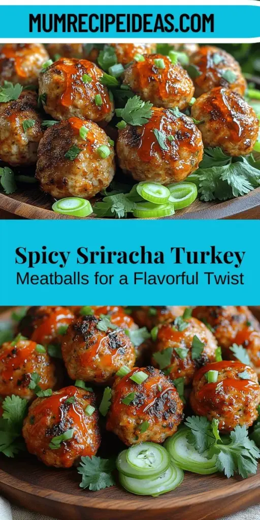 Discover a tasty twist on a classic dish with Fiery Sriracha Turkey Meatballs! These flavorful meatballs combine lean ground turkey and spicy Sriracha for a guilt-free indulgence that's packed with taste. Enjoy the health benefits of whole wheat breadcrumbs, fresh herbs, and savory spices. Perfect for family dinners or entertaining guests, this recipe is sure to impress. Elevate your mealtime with this delicious, nutritious option that brings excitement to your table!
