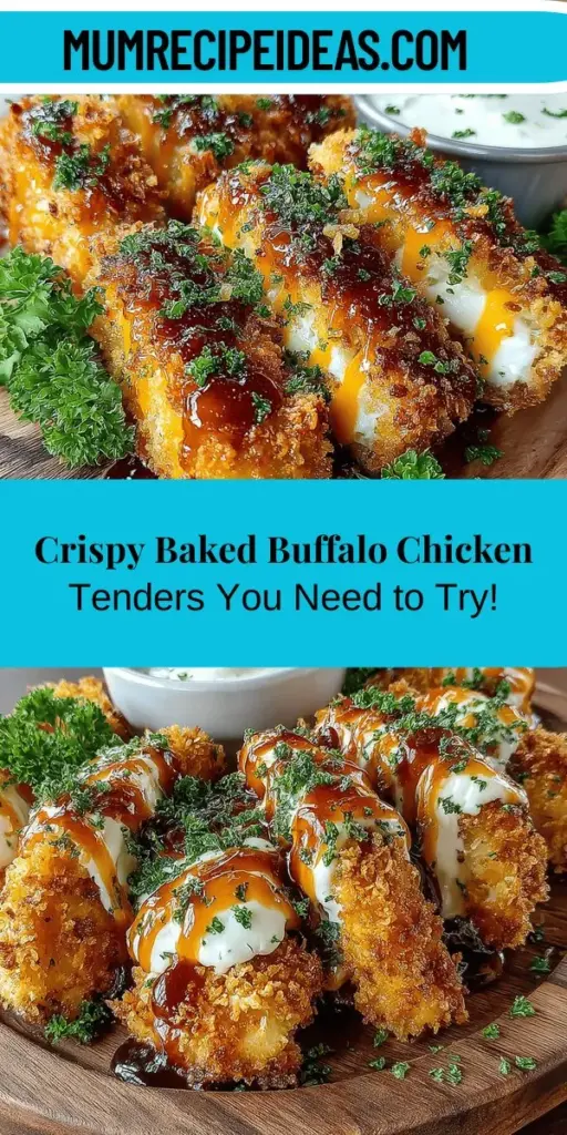 Discover the ultimate dish for any occasion: Crispy Baked Buffalo Chicken Tenders! These tenders marry a flavorful spicy buffalo sauce with a satisfying crunch, making them a hit at parties or casual dinners. Baked instead of fried, they offer a healthier option without sacrificing taste. With a simple marinade and a clever breading technique, you can achieve tender, juicy chicken with an irresistible crispy exterior. Dive into this delicious recipe and impress your friends and family!