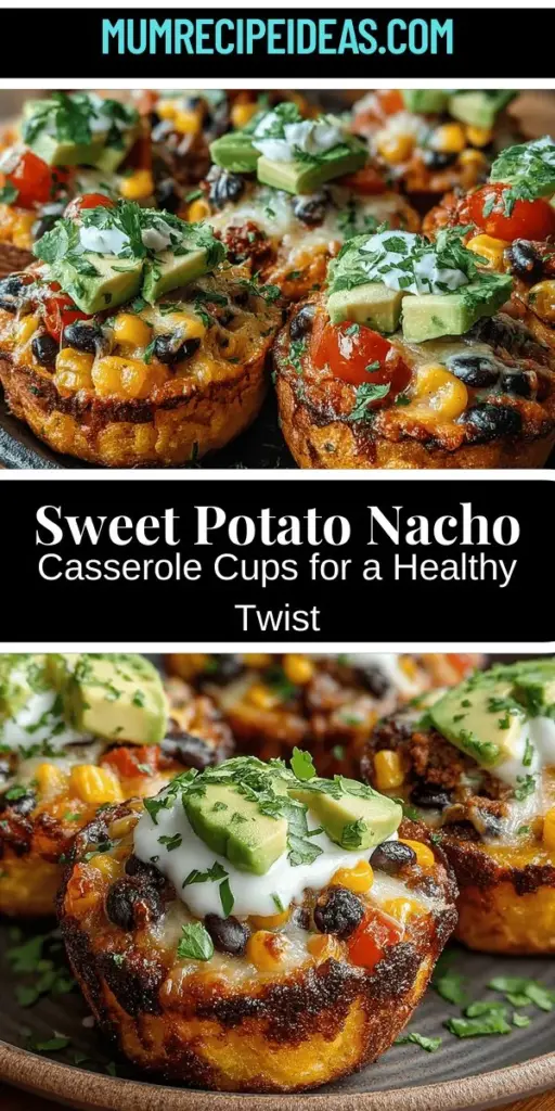 Discover a delicious and healthier twist on traditional nachos with Sweet Potato Nacho Casserole Cups! These bite-sized treats swap out classic tortilla chips for tasty and nutritious sweet potatoes, packed with vitamins and fiber. Perfect for parties or quick meals, this adaptable recipe accommodates various dietary preferences while providing a flavorful explosion with every bite. Your friends and family are sure to love this fun, nutritious dish!